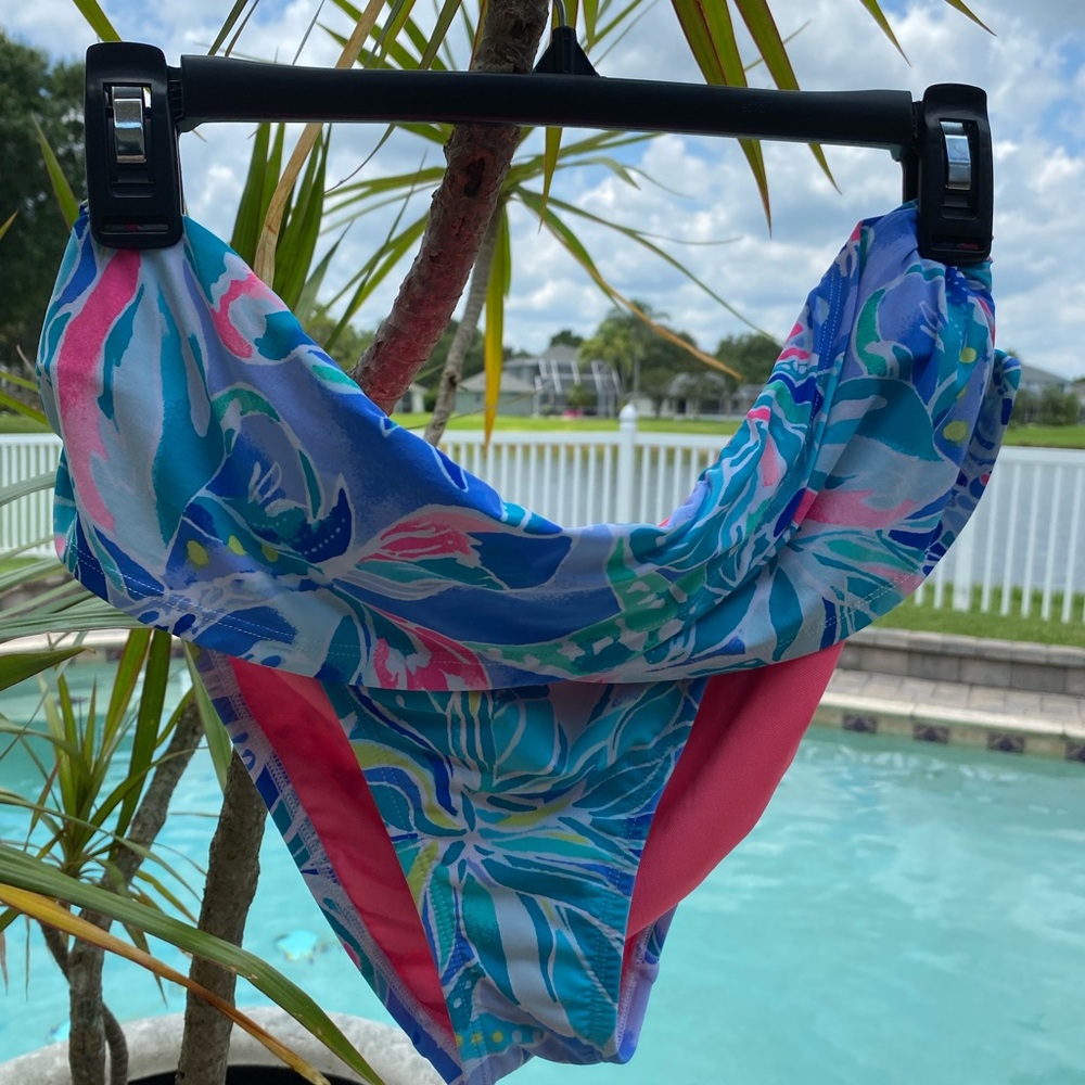 Lilly Pulitzer Lagoon Sarong Bikini Bottom in Bennett Blue Celestial S…